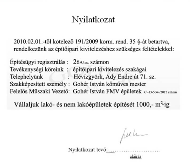 Goher nyilatkozat